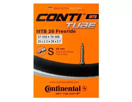 Камера велосипедная Continental MTB 26" Freeride, 57-559 / 70-559, S42, спортниппель, 0181731