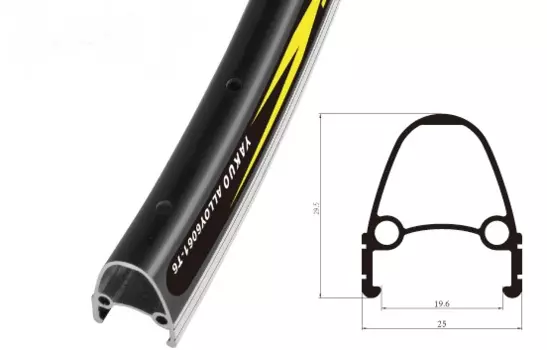 Обод велосипедный TBS, двойной, 28x1.75-1.95, CNC, 36H, черный, YKL-D1