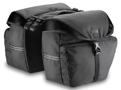 Сумка-штаны LOTUS SH2-104E, кофры, на багажник, Black Polyester + Black PU leather, 6100