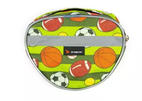 Сумка велосипедная TRIX, на руль, детская, 15х12х7 см, водонепроницаемая, с рисунком, зелёный, вс036.з.1 зеленая