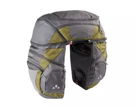 Сумка велосипедная VAUDE Karakorum Pro, большая, на багажник, iron/bamboo, 15331