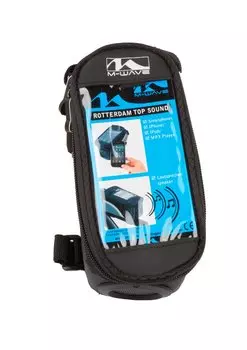 Сумочка/чехол+бокс M-WAVE на раму для смартфона 185х90х95мм, встроенный динамик, черная 5-122377