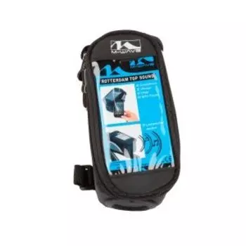 Сумочка/чехол+бокс M-WAVE на раму для смартфона 185х90х95мм, встроенный динамик, черная 5-122377