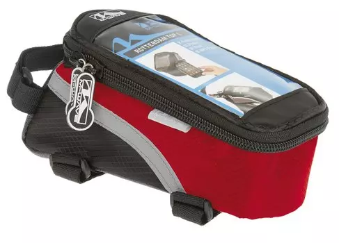 Сумочка-чехол+бокс велосипедная M-WAVE, для смартфона, 170х80х80 мм, с влагозащитой, черно-красная, 5-122553