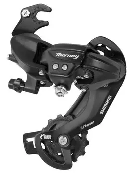 Суппорт-переключатель задний, SHIMANO TOURNEY ARDTY300B (АНАЛОГ RD-TX35B), 6-7 скоростей, крюк средний, черный, 2-6001
