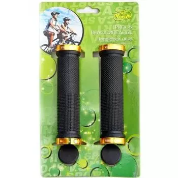 Грипсы велосипедные Vinca Sport чёрные, 129мм, зажим золотой, H-G 119 black /gold