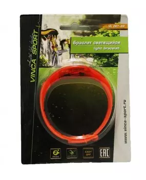 Светящийся браслет Vinca Sport, красный, батарейки в комплекте, VL 267-20 Red