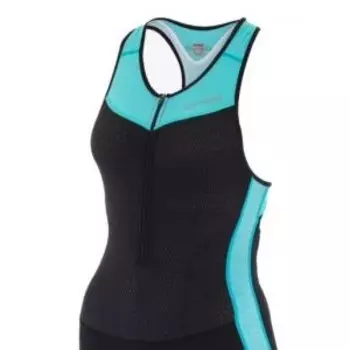 Топ женский Orca 226 Printed Support Top, S, черный/бирюзовый, DVD9