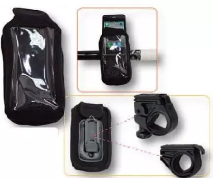 Чехол для смартфона/iPhone (140*80 мм) крепление на руль черный 6-141046