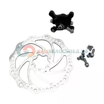 Тормоз ZOOM дисковый механизм DB-450 задний с ротором D:160мм, чёрный, DB-450REAR