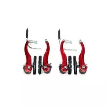 Тормоза TRIX, комплект, алюминий, передний+задний, 110мм, колодки 70мм, анодированный красный, SF-BR08 RED