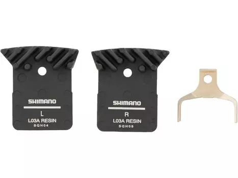 Тормозные колодки для велосипеда SHIMANO для дискового тормаза, L03A, с радиатором, пара, с пружиной, с шплинтом