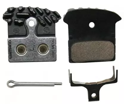 Тормозные колодки SHIMANO для дискового тормоза F03C, металлические, с радиатором, пара Y8J79802A