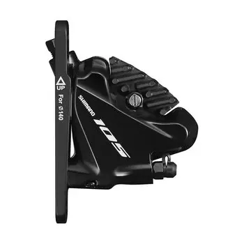 Калипер SHIMANO 105 R7070, передний, гидравлика, flat mount, полимерные колодки L03A, черный, IBRR7070F4RFL