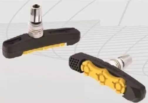 Тормозные колодки Vinca Sport, пара, черные с желтым, VB 111-2 black/yellow (72мм)