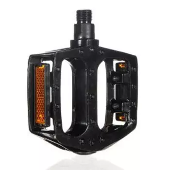 Педали BMX алюминиевые HORST, резьба 1/2", литые, широкие, с шипами, 404г/пара, с отражателями, 00-170339