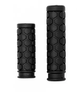 Грипсы велосипедные Vinca sport резиновые, чёрные, разной длины ( 118мм и 85мм), H-G 30 black