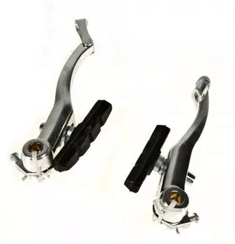 Тормозные рычаги Vinca Sport с колодками (2 пары), алюминиевые, 107мм, колодки 65мм, VVB 9 silver