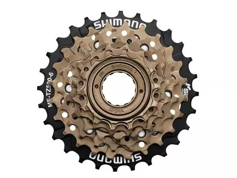 Трещотка Shimano Tourney TZ500, фривил, 6 скоростей, 14-28T, 487 г, без упаковки, AMFTZ5006428