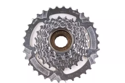 Трещотка велосипедная SAIGUAN JK3260, 7 скоростей, 13-34Т, хром, RFWJK3260001