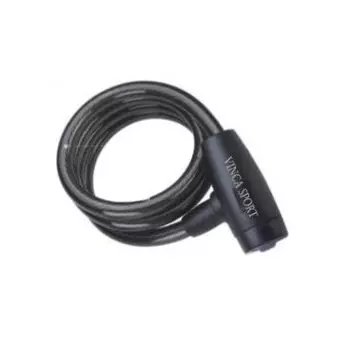 Велосипедный замок Vinca Sport, тросовый, на ключ, с защитой от влаги, 15 х 1500мм, черный, VS 577 (1)