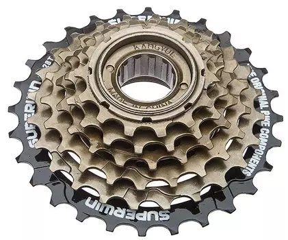 Трещотка велосипедная Superwin KFW-664, 6 скоростей, 14-28Т, черно-коричневый, 520091, LU083993