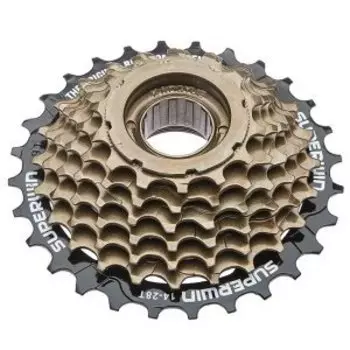 Трещотка велосипедная SUPERWIN KFW-774, 7 скоростей, 14-28Т, сталь, чёрно-коричневый, 520092