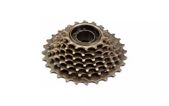 Трещотка велосипедная TRIX, 7 скоростей, зубья 14-34T, сталь, коричневая, FW-7-BR