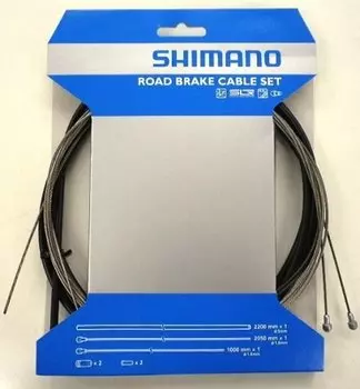 Трос+оплетка тормоза SHIMANO шоссе, трос 1000мм/2050 мм нержавейка Y80098019