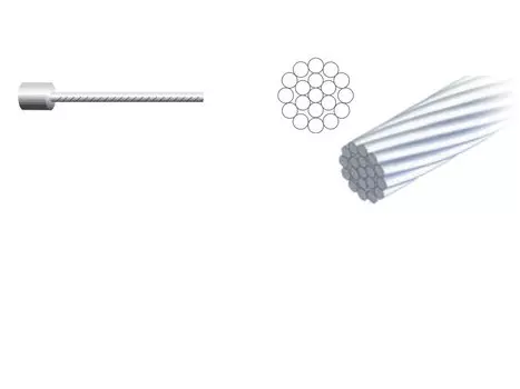 Трос переключения ALHONGA, 1.2х2100мм, головка 4х4мм, сталь, гальванизированный, 100 шт, No.99 4X4