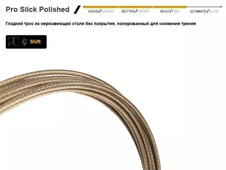 Трос переключения JAGWIRE, 1,1мм х 2300мм, PRO POLISHED SLICK STAINLESS, 50 шт, 6009868