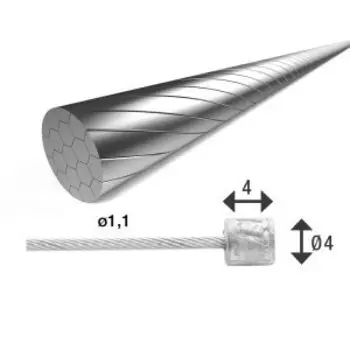 Трос переключения шлифованный Sheng-An 1.1*2000 мм Shimano/Sram нерж. 1 шт, E2-STS_2_S