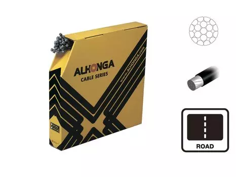 Трос тормоза ALHONGA, 1,5х2000мм гальванизированный с тефлоновым покрытием, 50 штук, HJ-RWC1-S