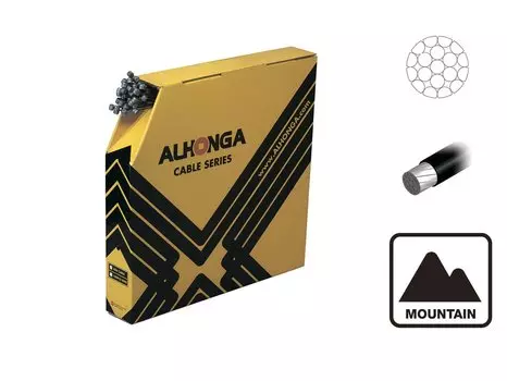 Трос тормоза ALHONGA, 1,5х2000мм гальванизированный с тефлоновым покрытием, 50 штук, HJ-BWC1-S