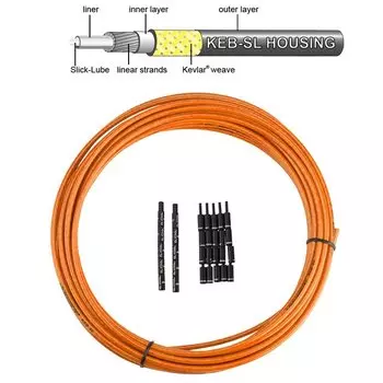 Троса рубашка JAGWIRE PRO KEB-SL (со смазкой), 5 мм, 10 м, ORANGE, ZHB904