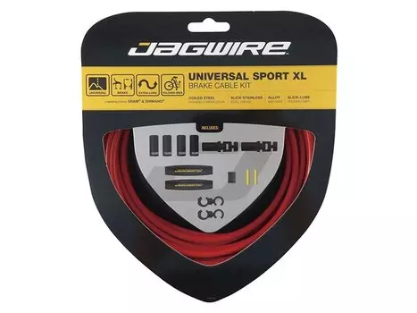 Тросы с оболочками для тормозов JAGWIRE, комплект, длинные, цвет красный, UCK802