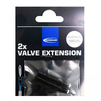 Удлинитель вентиля Schwalbe, 65 мм, 2шт=комплект, алюминий, чёрный, с резьбой, 3462