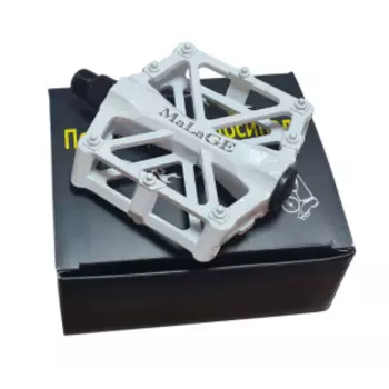 Педали велосипедные MALAGE mlg-CK32, алюминий, 92х94,5х15 мм, ось сталь, 388 г, белый, mlg-CK32 whit