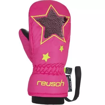 Варежки REUSCH Halley R-Tex XT Mitten Knockout, детские, 2021-2022, Pink/Safety Yellow