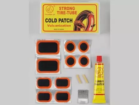 Велоаптечка TBS YP-3401, 10 заплаток, наждачка, ниппельная резинка, клей, YP-3401