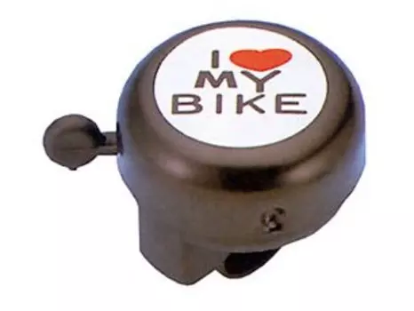 Звонок велосипедный TBS JH-800ST, диаметр 55мм, алюминий/пластик, "I love my bike", чёрный