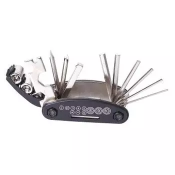 Мультитул KENLI, 15 функций: шестигранники, отвёртки +/-, торцевые биты 8/9, KL-9802