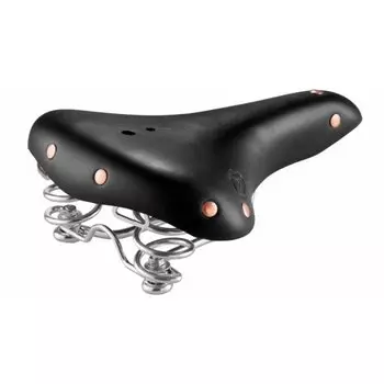 Седло велосипедное Selle MONTE GRAPPA РЕТРО SMC2, комфорт, 260х210мм, кожа, HANDMADE, пружины, черное, 04-001041