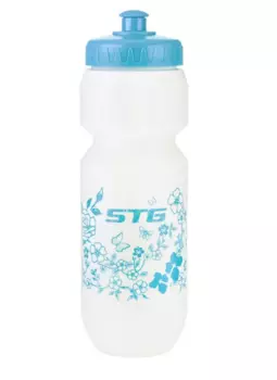 Велофляга STG CSB-532L, 800 мл, белая, с голубым рисунком, Х83234