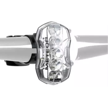 Велофонарь AUTHOR A-Meteor, передний, 5 диодов/3 функции, повышенная яркость, с батареей, белый, 8-12009136