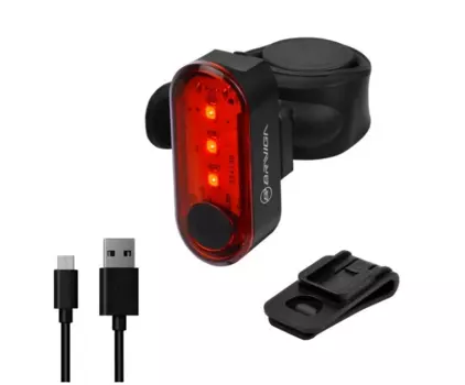Велофонарь Briviga, USB 12, задний, SMD диоды, 12 лм, встроенный аккумулятор, пластик, EBL-3333