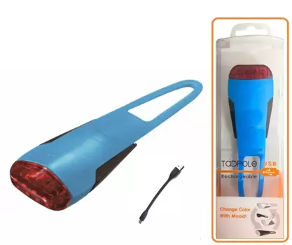 Велофонарь задний GUEE TADPOLE, аккумулятор 3,7V/260mAh, USB, 4 Super LED Light, блистер, синий/черный, GU-SLA1-RA1-BE