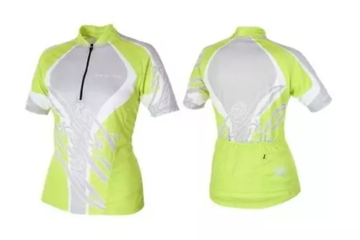 Велофутболка 8-7059375 ASL-R-6D женская, зелено-бело-серая AUTHOR р-р M