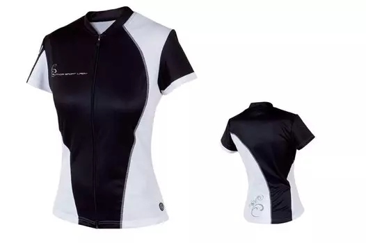 Велофутболка 8-7059535 женская Lady Sport Blk/Wht черно-белая с молнией S AUTHOR