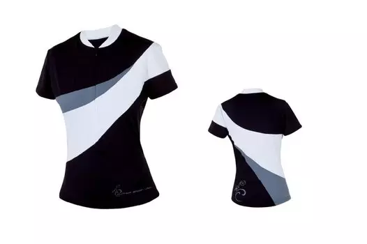 Велофутболка 8-7059542 женская Lady Stretch Blk/Wht черно-бело-серая M AUTHOR